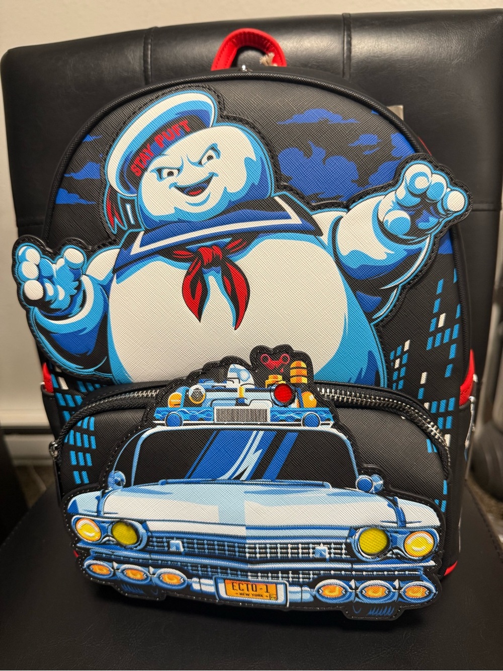 Ghostbusters Stay Puft Black & Blue Mini Backpack Loungefly NWT
